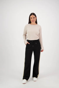 Wide Leg Pant with Stripe